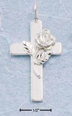 cross rose necklace sterling silver